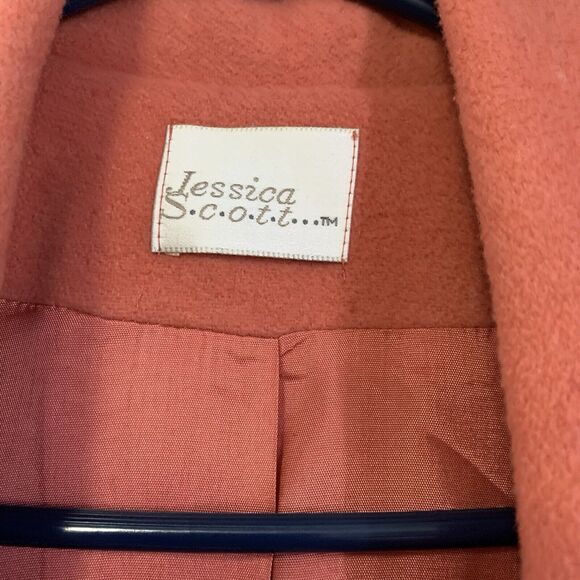 Vintage Blazer Jacket Academia Preppy Old Money Peach Pink Wool Blend Medium - Picture 4 of 6